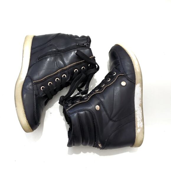 JustFab | Tindy Wedge Lace Up and Zip Sneakers - Picture 3 of 10